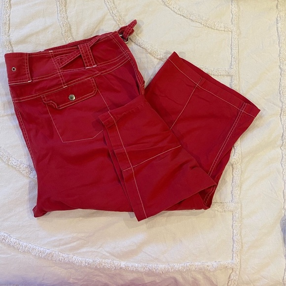 MXM Retro Red&White Carpenter Style Capris Size 24 - Picture 11 of 12